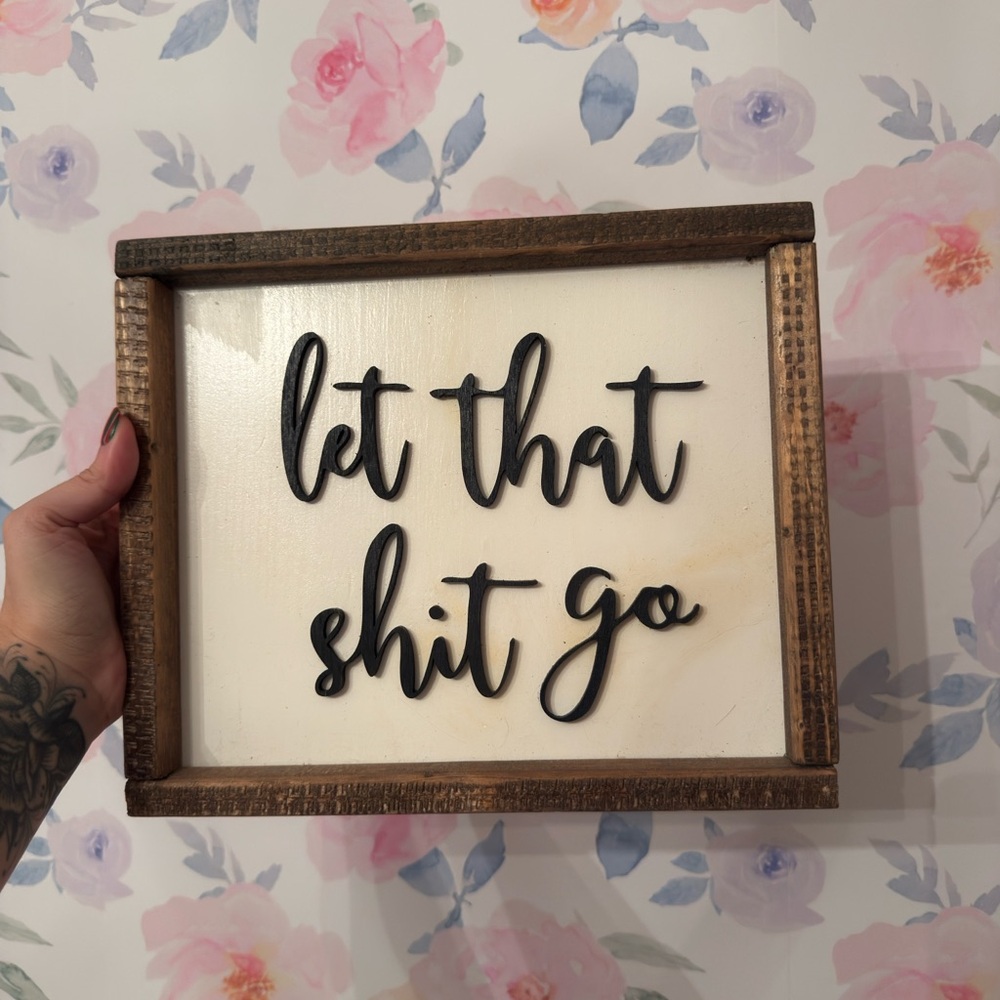Rustic Brown and White Wall Decor Sign